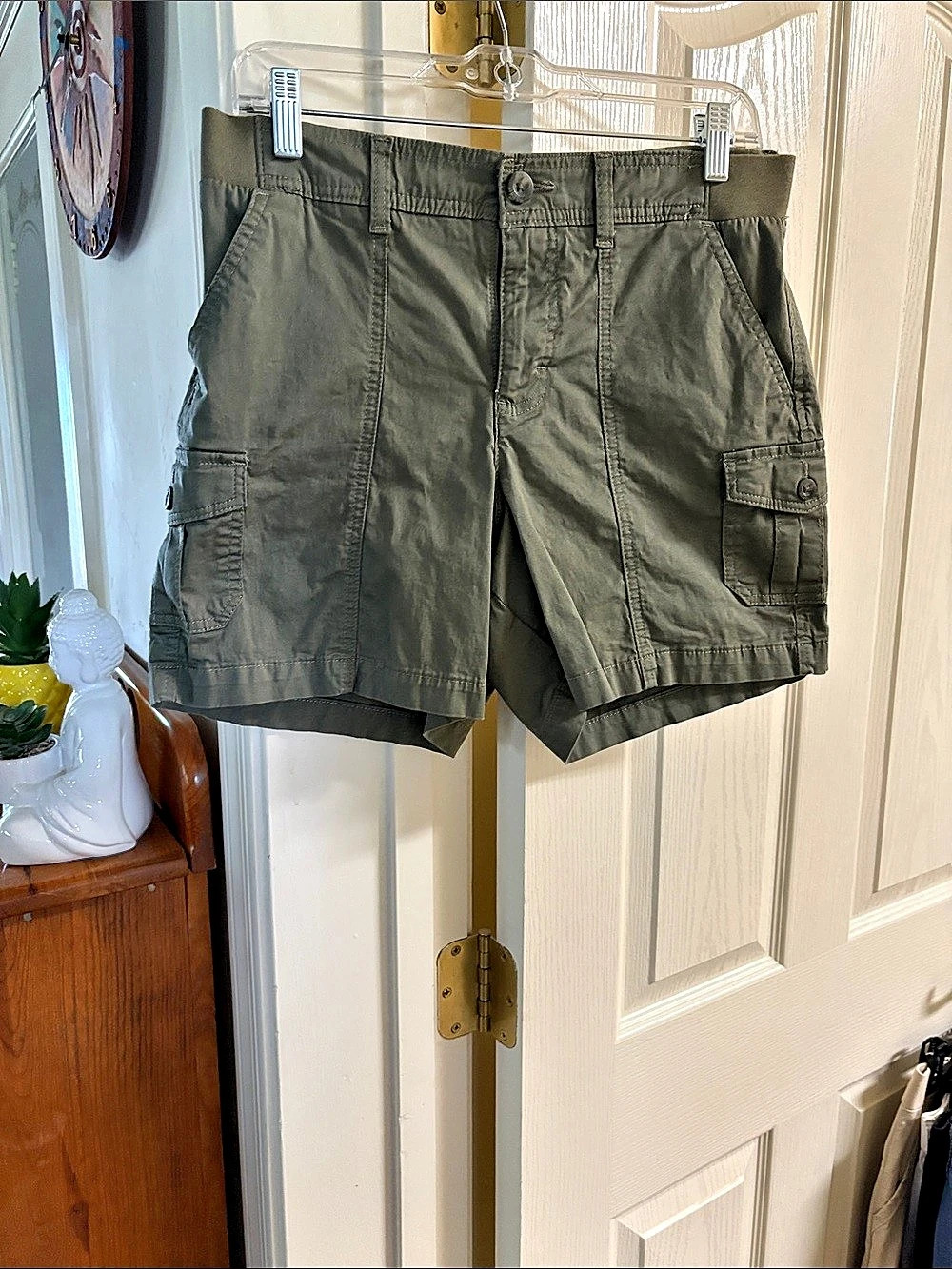 Lee Relaxed Fit Mid Rise Cargo Shorts Green Medium
